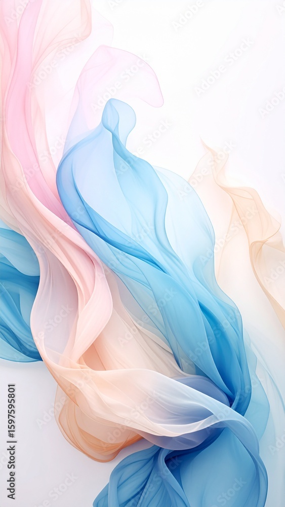 Fototapeta premium Abstract Pastel Fabric Swirls Elegant Flowing Texture Design.