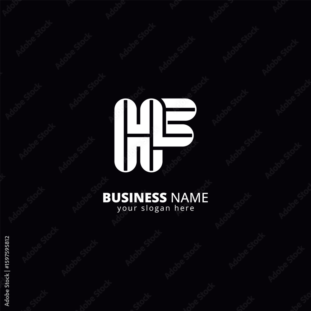 Fototapeta premium Abstract Letter HF FH Logo, Bold Monogram Design.