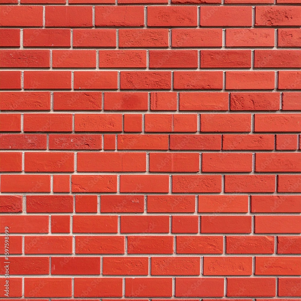 Obraz premium Vibrant Red Brick Wall Texture Background for Design Projects.