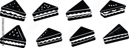 Sandwich Silhouette Food Icons