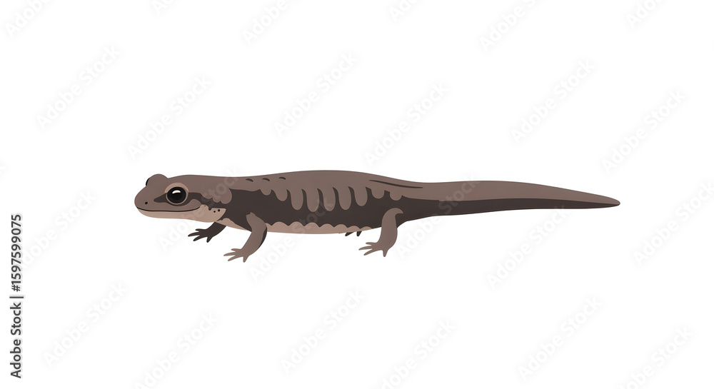 Naklejka premium Newt Illustration Isolated on White Background Amphibian Creature Wildlife