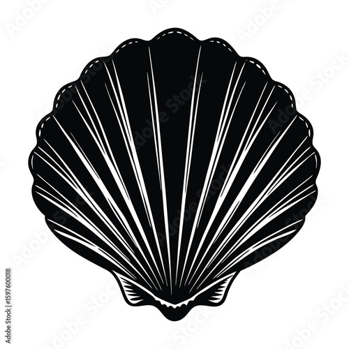 A striking black Japanese folding fan, crafted from wood and paper, features an intricate oriental pattern, embodying traditional Asian culture and art as a decorative accessory