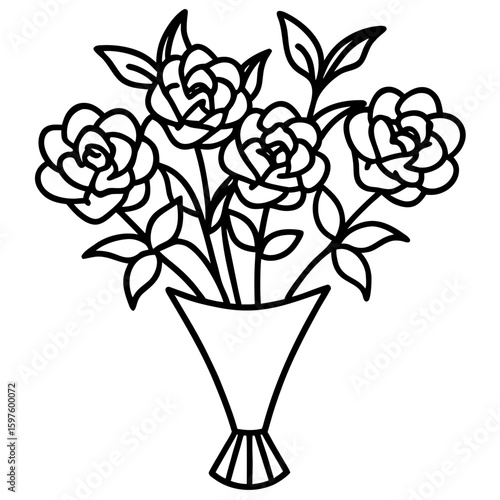 Vintage floral bouquet vector in soft colors