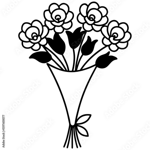 Vintage floral bouquet vector in soft colors
