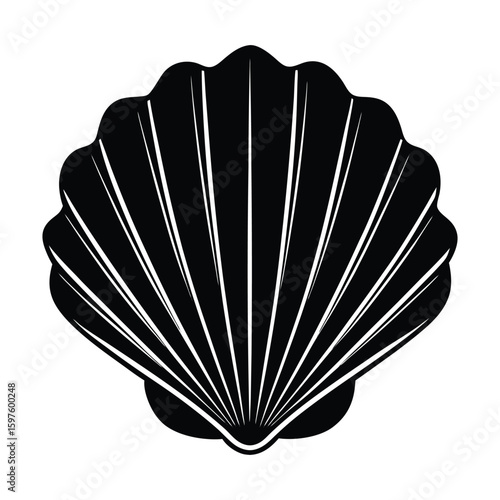 Open book with a decorative black fan on white pages, an isolated object for literature and reading education