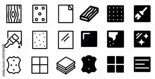 Cleaning and maintenance outline icons set – essential, hygiene, housekeeping symbols