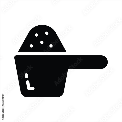 Handy glyph icon of plastic detergent scoop