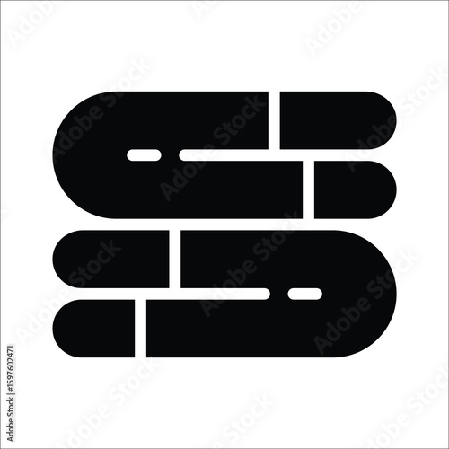 Sleek glyph style icon of neatly folded clothes pile