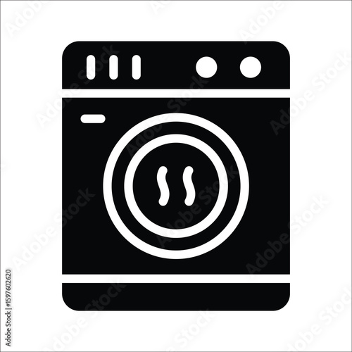 Modern glyph icon of vertical dryer machine