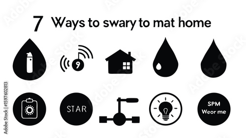 Water Conservation Infographic with Smart Ways and Dog Illustration Design Elements