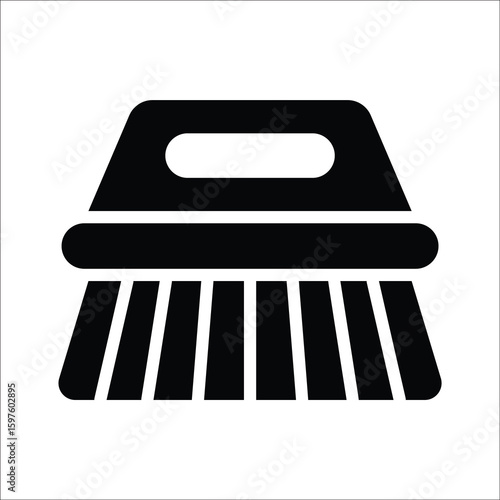 Well designed glyph icon of firm scrubbing brush