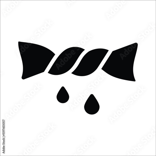 Handy glyph style icon of wringing towel
