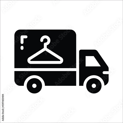 Premium glyph icon of delivery laundry van