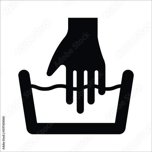 Sleek glyph style icon of large wash tub