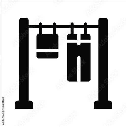 Modern glyph style icon of drying hanging clothes