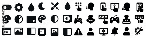 User interface solid icons set – filled, interactive, digital ui symbols