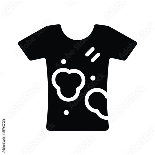 Handy glyph icon of dirty stained shirt