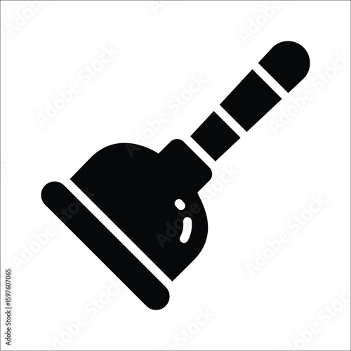 Modern glyph style icon of strong plunger tool