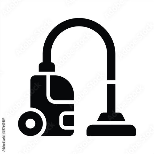 Handy glyph style icon of home vacuum cleaner
