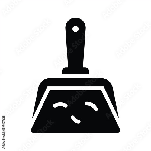 Trendy glyph icon of basic cleaning dustpan