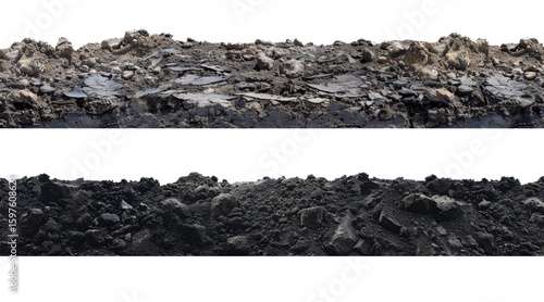 isolated black soil mud rocky land png in pack of two