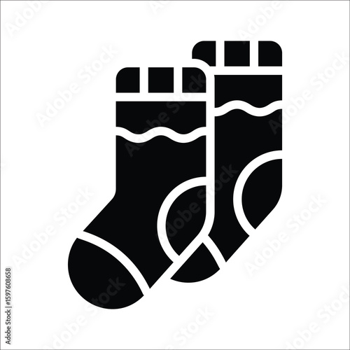 Handy glyph icon of a pair of socks