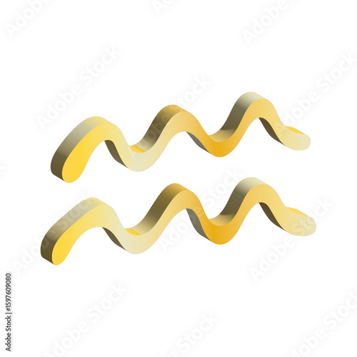 3d aquarius zodiac sign Astrology clipart Element for design