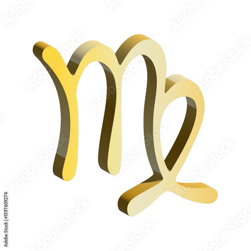 3d virgo zodiac sign Astrology clipart Element for design
