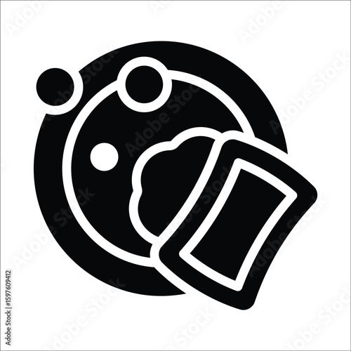 Handy glyph icon of stacked dishwashing dishes