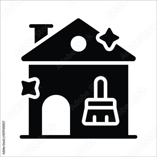 Easy to use glyph icon of modern home cleaning