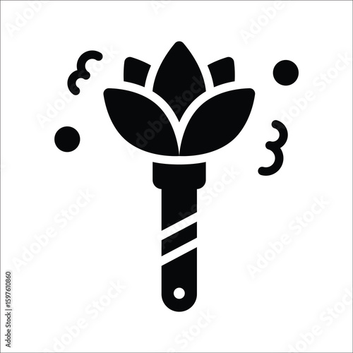 Trendy glyph style icon of small dusting brush