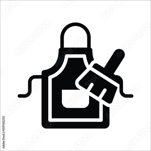 Sleek glyph icon of striped cleaning apron