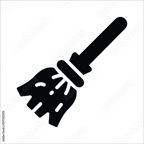 Modern glyph icon of traditional broomstick tool