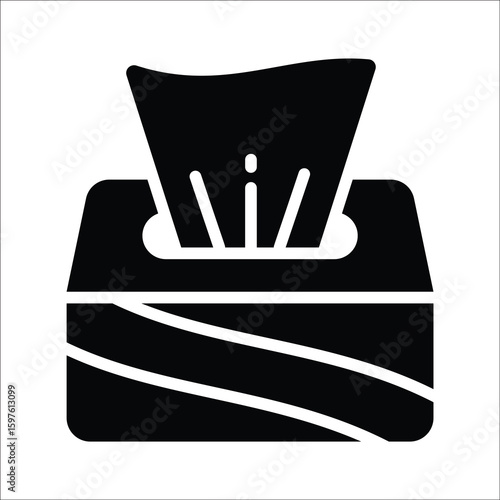 Sleek glyph icon of rectangular tissue box