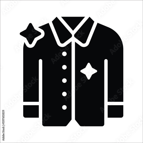 Premium glyph style icon of freshly washed shirt