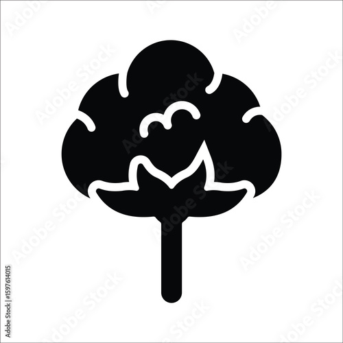 Handy glyph style icon of cotton