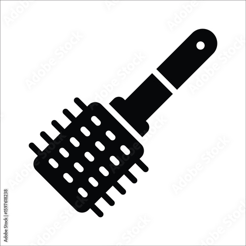 Sleek glyph style icon of thick lint brush