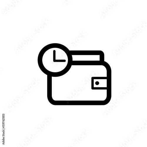Icon User Interface wallet pay later Vector Outline Style