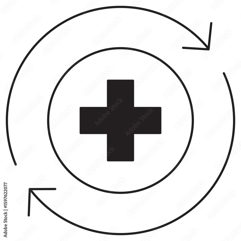 Fototapeta premium Recover icon, Recover Stronger Your Path to Healing, Bounce Back to Health with Confidence, vector