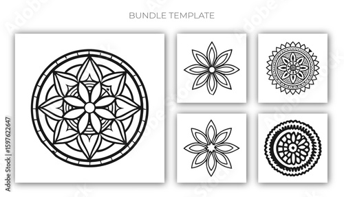 Black and White Winter Mandala Bundle Designs