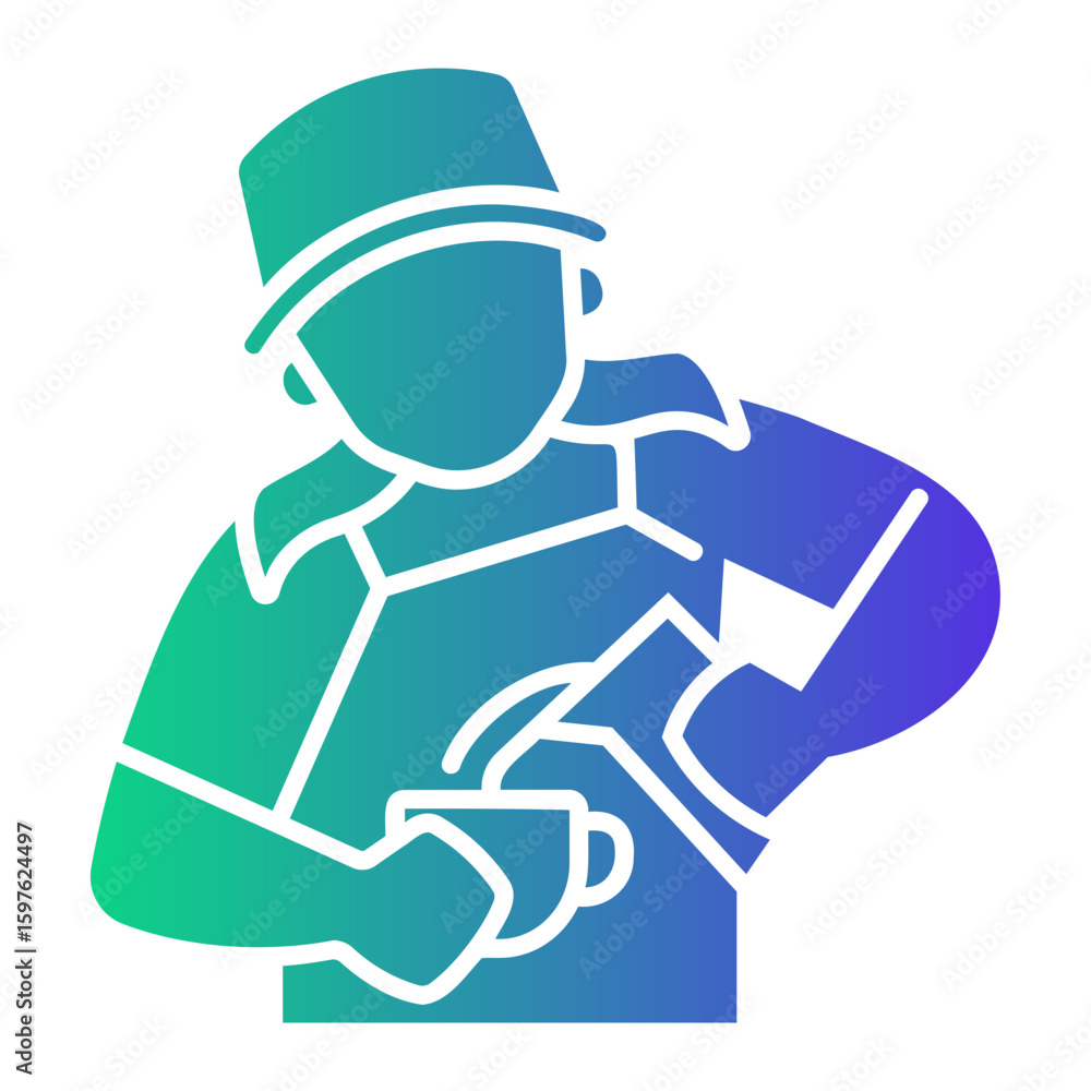 Fototapeta premium barista Gradient icon