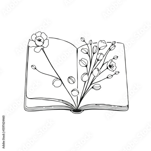 A florist pressing petals in a handmade notebook
