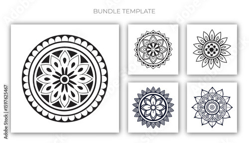 Black and White Winter Mandala Bundle Designs