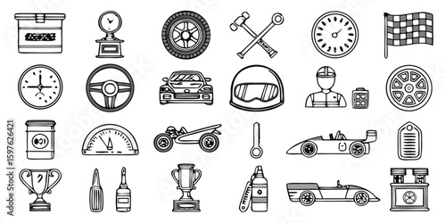 collection of different racing track icons