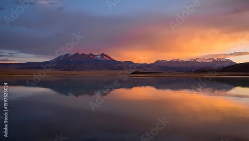 Wallpaper Mural Dramatic Mountain Range Reflected in Serene Lake at Golden Sunset Creating a Tranquil Landscape Perfect for Travel and Adventure Imagery Torontodigital.ca