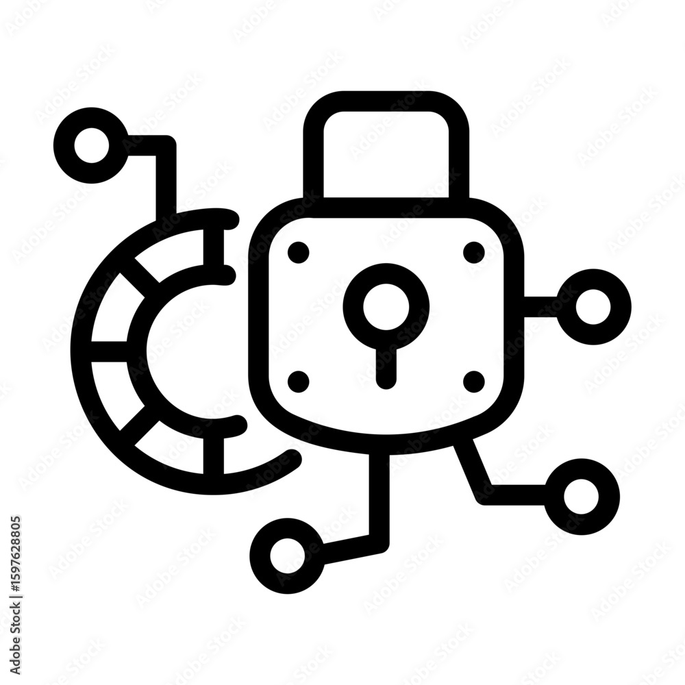 Fototapeta premium encryption Line Icon