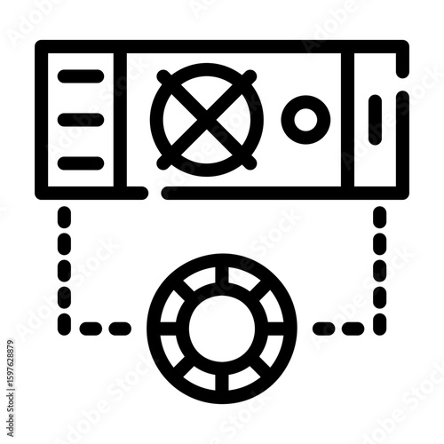 mining hardware Line Icon