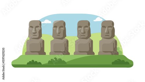 Moai statues easter island travel destination chilean culture polynesian history tourism monument landmark site