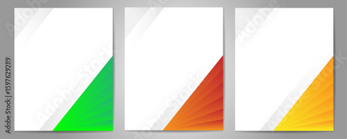 Book cover design set with gradient line – Minimal shape abstract cover background – Creative template suit for seminar, farewell, poster, flyer, presentation, conference

