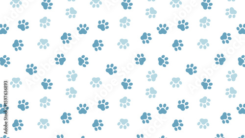 Cute animal paw vector repeating background, perfect for pet products and baby items